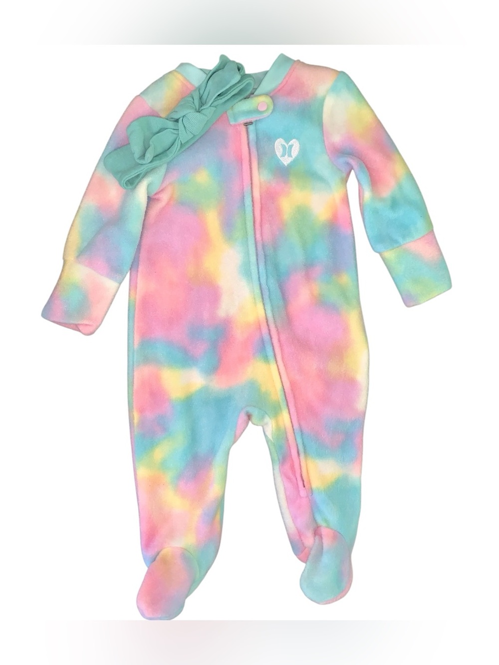 Hurley fleece sleeper with headband 3 months